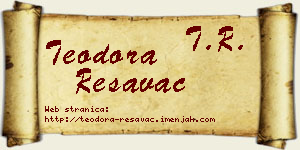Teodora Resavac vizit kartica
